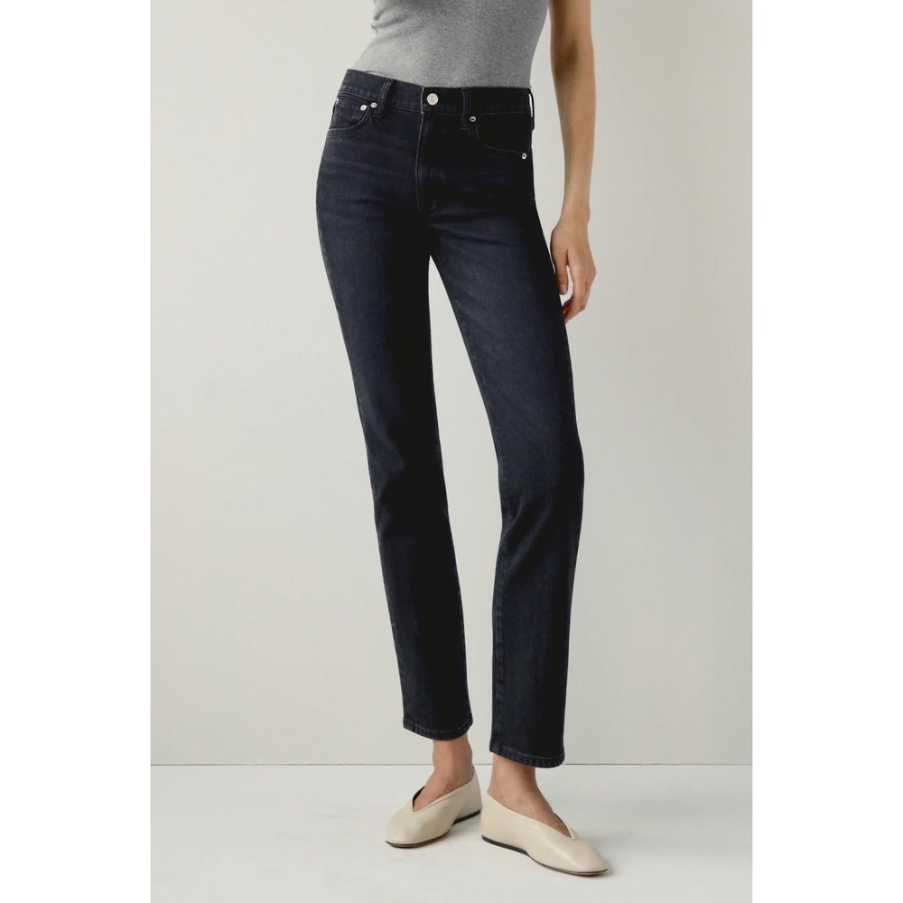 AYR The LaLa Straight Leg Jeans Epic Wash Size 29S Washed Black‎ Denim